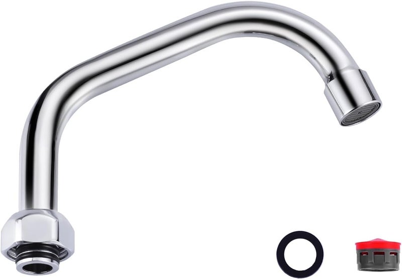 IVIGA G3/4 Internal Thread Commercial Faucet Swivel Spout Replacement: 6“ Add-on Swing Nozzle - Chrome Polished Spout Replacement For Commercial Kitchen Sink Faucet - 1.8gpm/ 2.2gpm Aerator - Image 1
